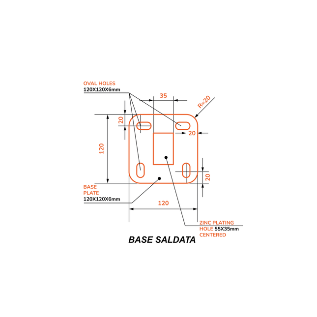 Pilastro con base saldata | Marrone | RAL 8017