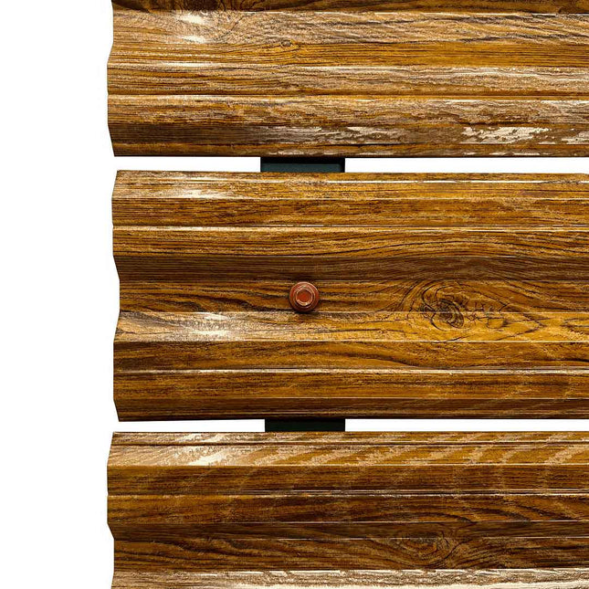 Recinzione Modulare | Steccato SIMETRICA | Quercia Striata | Effetto Legno Doppio | IN ACCIAIO ZINCATO