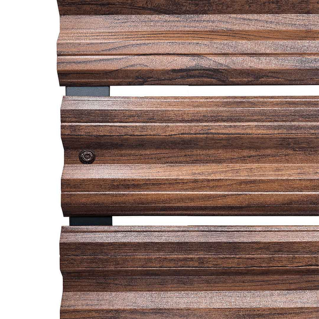Recinzione Modulare | Steccato SIMETRICA | Mogano | Effetto Legno Doppio | IN ACCIAIO ZINCATO
