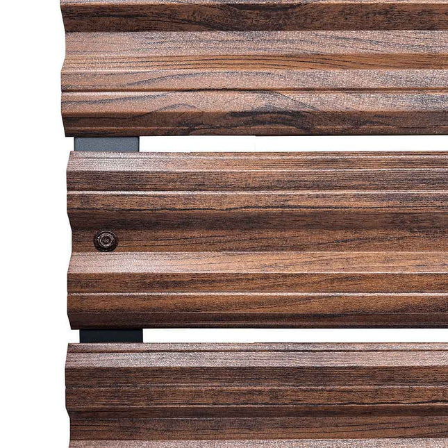 Recinzione Modulare | Steccato SIMETRICA | Mogano | Effetto Legno | IN ACCIAIO ZINCATO