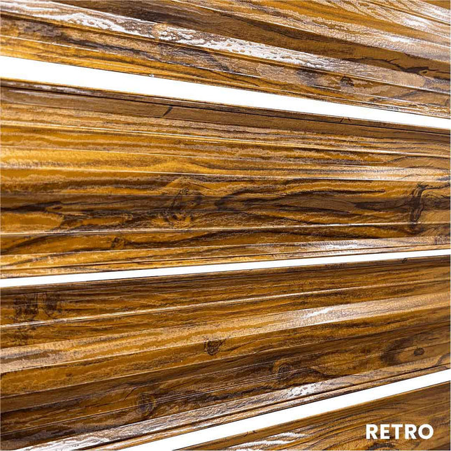 Recinzione Modulare | Steccato SIMETRICA | Quercia Striata | Effetto Legno Doppio | IN ACCIAIO ZINCATO