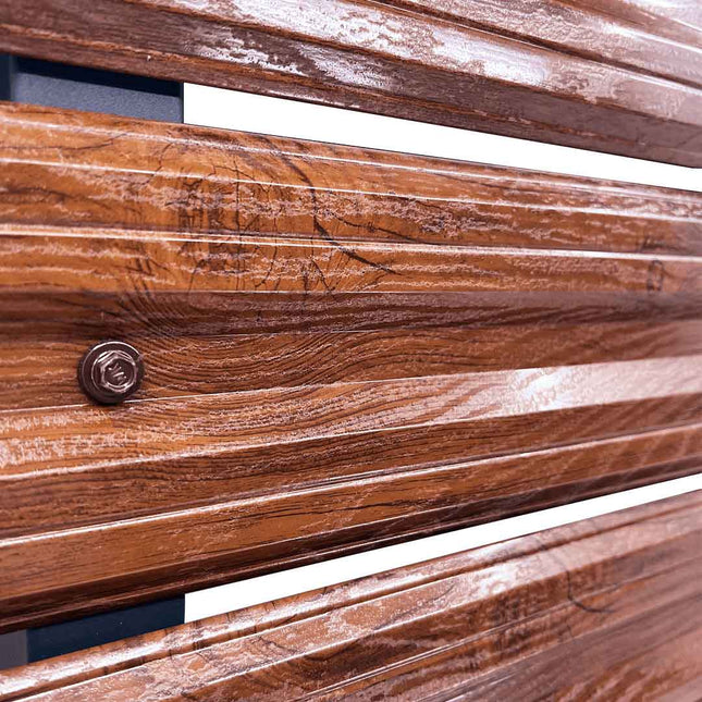 Recinzione Modulare | Steccato SIMETRICA | Noce Striato | Effetto Legno Doppio | IN ACCIAIO ZINCATO