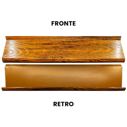 Confronto fronte e retro delle finiture delle doghe per frangivista SIGMA effetto legno dorato