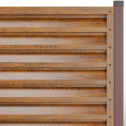 Recinzione Modulare | Frangivista ATLAS | Noce Striato | Effetto Legno | IN ACCIAIO ZINCATO