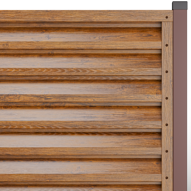 Recinzione Modulare | Frangivista ATLAS | Noce Striato | Effetto Legno | IN ACCIAIO ZINCATO