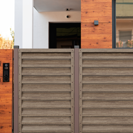 Recinzione Modulare | Frangivista ATLAS | Betulla | Effetto Legno | IN ACCIAIO ZINCATO