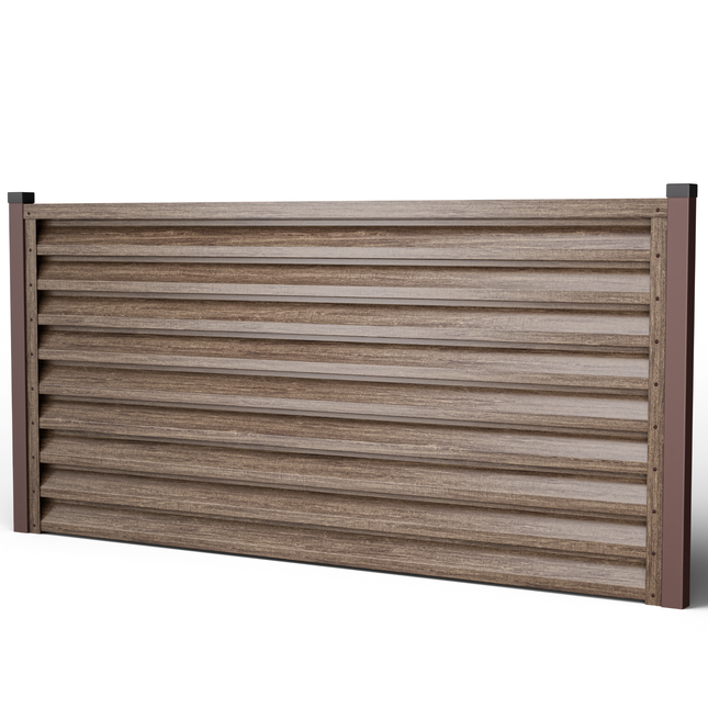 Recinzione Modulare | Frangivista ATLAS | Betulla | Effetto Legno | IN ACCIAIO ZINCATO