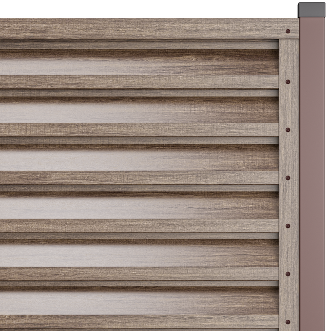 Recinzione Modulare | Frangivista ATLAS | Betulla | Effetto Legno | IN ACCIAIO ZINCATO