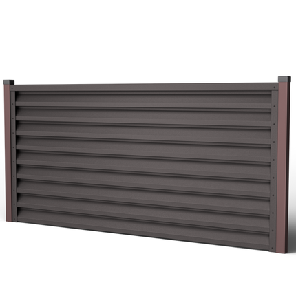 dettaglio tecnico di un pannello frangivista installato su due piloni