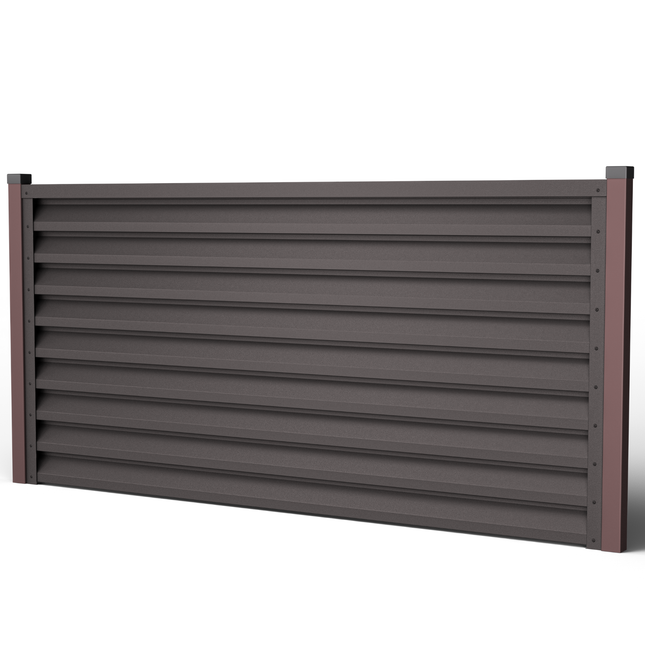 dettaglio tecnico di un pannello frangivista installato su due piloni