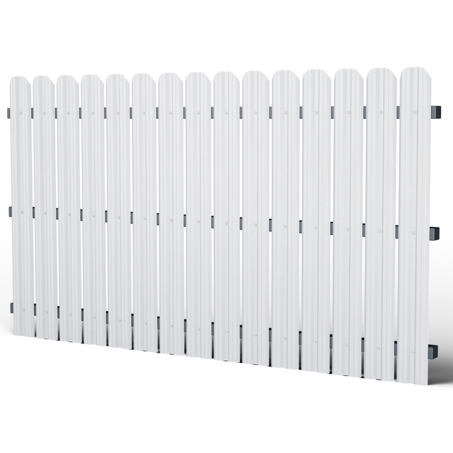 dettaglio doghe verticali per giardino colore bianco alpino lucido in acciaio zincato