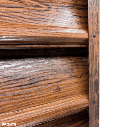 dettaglio frontale pannello frangivista colore effetto legno scuro