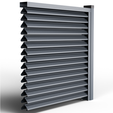 sezione pannello frangivista PIRAMIDE in acciaio zincato su pilone