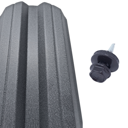 Frangivista giardino in acciaio zincato grigio grafite, installazionefai-da-te
