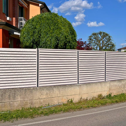 Recinzione Modulare | Frangivista ATLAS | Quercia Bianca | Effetto Legno | IN ACCIAIO ZINCATO
