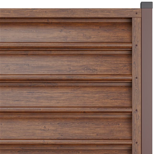 Recinzione Modulare | Frangivista GAMMA| MOGANO | Mat | Pattern Legno | IN ACCIAIO ZINCATO