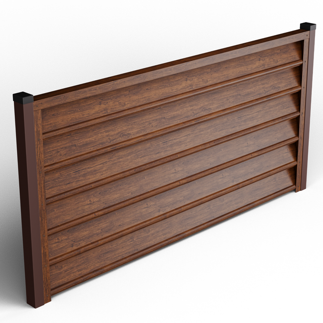 Recinzione Modulare | Frangivista GAMMA| MOGANO | Mat | Pattern Legno | IN ACCIAIO ZINCATO