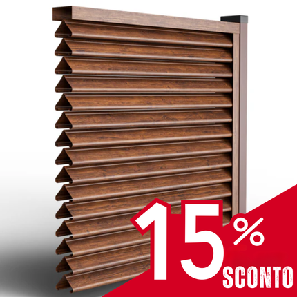 Recinzione frangivista PIRAMIDE in acciaio zincato colore legno per giardino e privacy