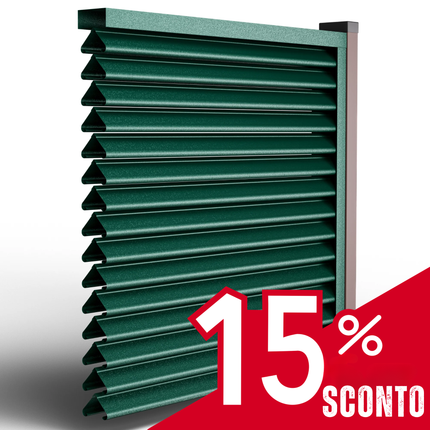 Recinzione frangivista PIRAMIDE in acciaio zincato colore Verde Pino per giardino e privacy