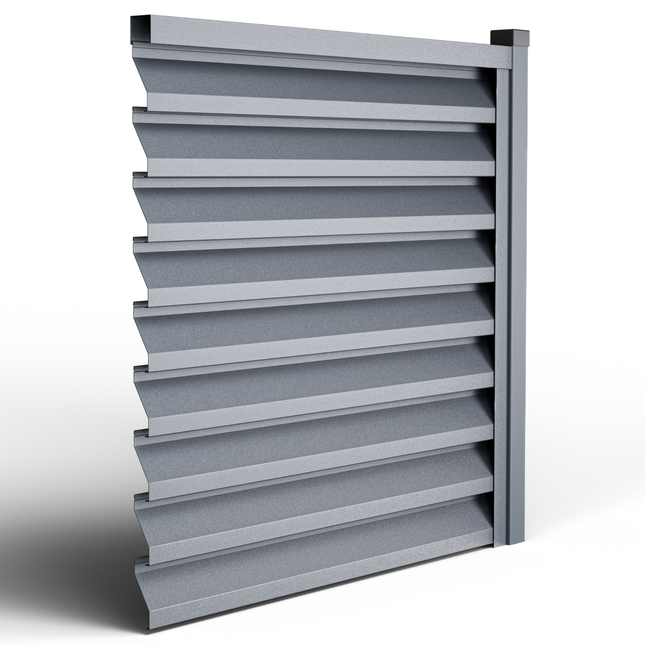 sezione pannello frangivista ATLAS con ancoraggio effettuato su un pilone