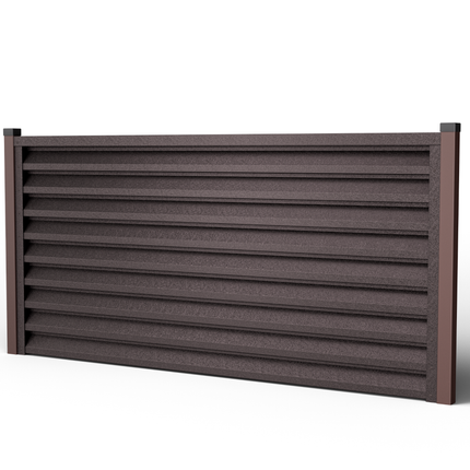 dettaglio pannello frangivista per giardino installato su due piloni agli estremi