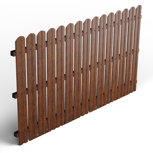 dettagli doghe verticali interno giardino con struttura esistente ed effetto legno mogano