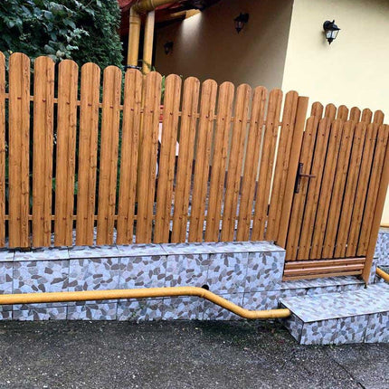 Recinzione Modulare | Steccato TISA | Quercia Striata | Effetto Legno | IN ACCIAIO ZINCATO