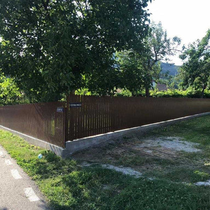 Recinzione Modulare | Steccato TISA | Noce Striato | Effetto Legno | IN ACCIAIO ZINCATO