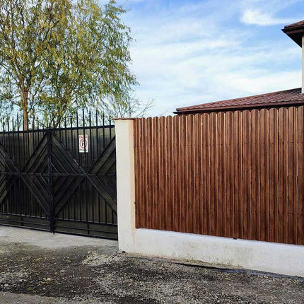 Recinzione Modulare | Steccato TISA | Noce Striato | Effetto Legno | IN ACCIAIO ZINCATO