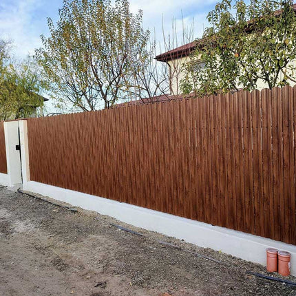 Recinzione Modulare | Steccato TISA | Noce Striato | Effetto Legno | IN ACCIAIO ZINCATO