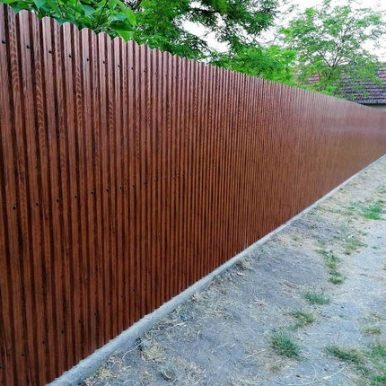 Recinzione Modulare | Steccato TISA | Noce Striato | Effetto Legno | IN ACCIAIO ZINCATO