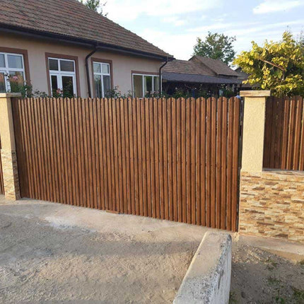 Recinzione Modulare | Steccato TISA | Noce Striato | Effetto Legno | IN ACCIAIO ZINCATO