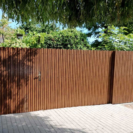 Recinzione Modulare | Steccato TISA | Noce Striato | Effetto Legno | IN ACCIAIO ZINCATO