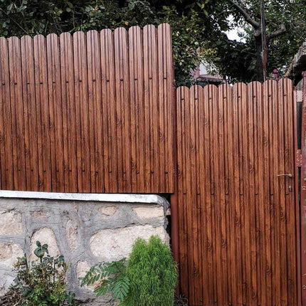 Recinzione Modulare | Steccato TISA | Noce Striato | Effetto Legno | IN ACCIAIO ZINCATO