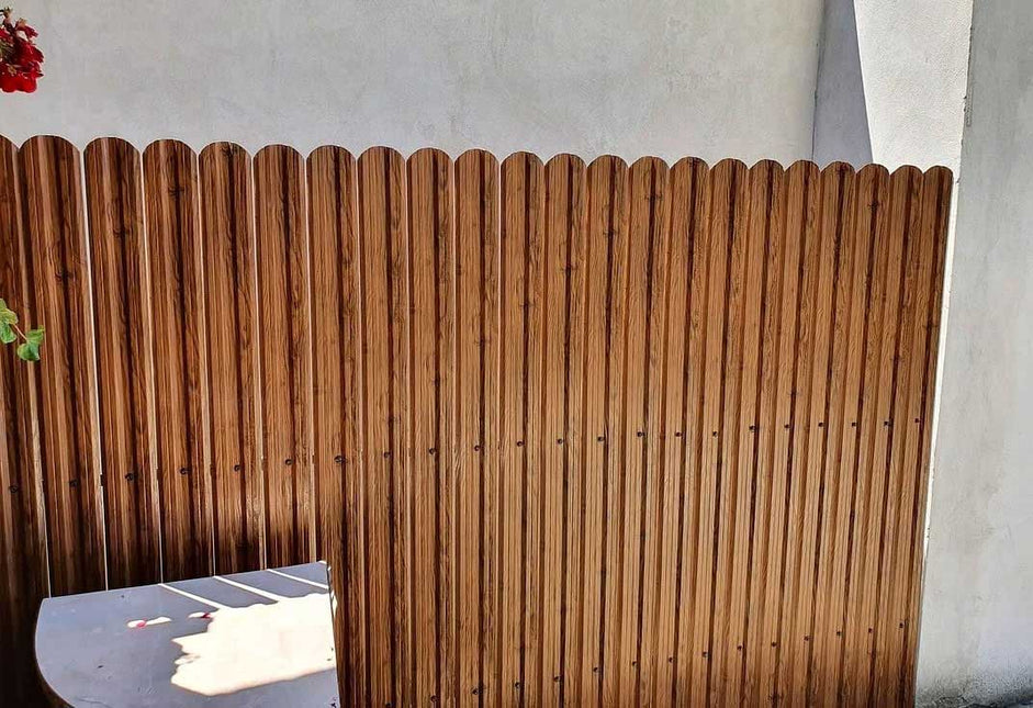 Recinzione Modulare | Steccato TISA | Noce Striato | Effetto Legno Doppio | IN ACCIAIO ZINCATO