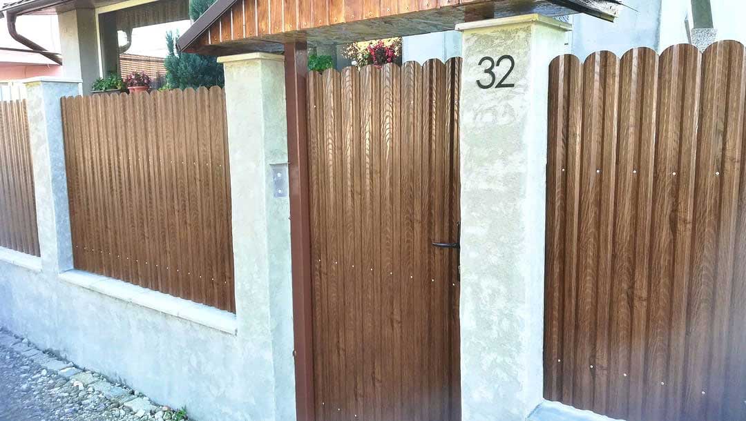 Recinzione Modulare | Steccato TISA | Noce Striato | Effetto Legno Doppio | IN ACCIAIO ZINCATO
