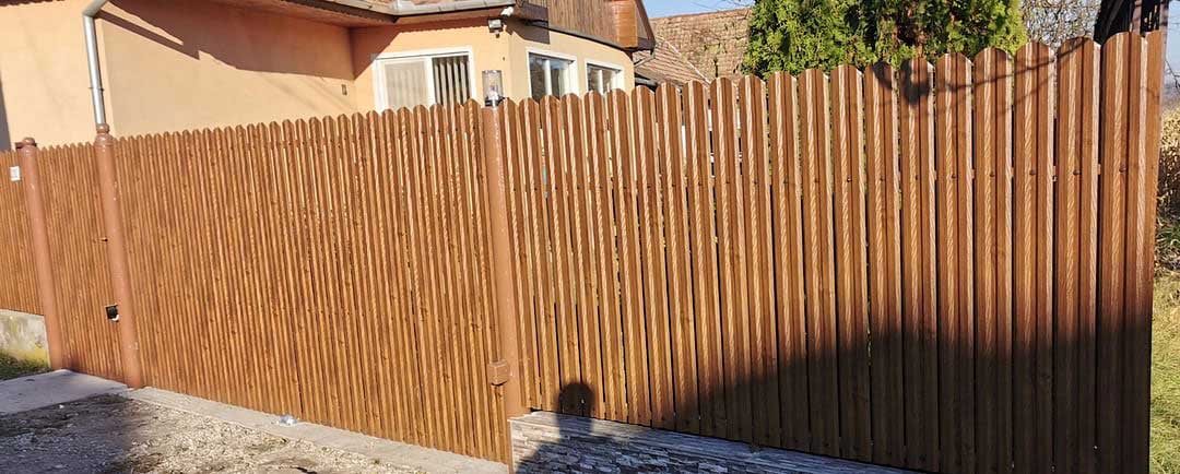 Recinzione Modulare | Steccato TISA | Noce Striato | Effetto Legno Doppio | IN ACCIAIO ZINCATO
