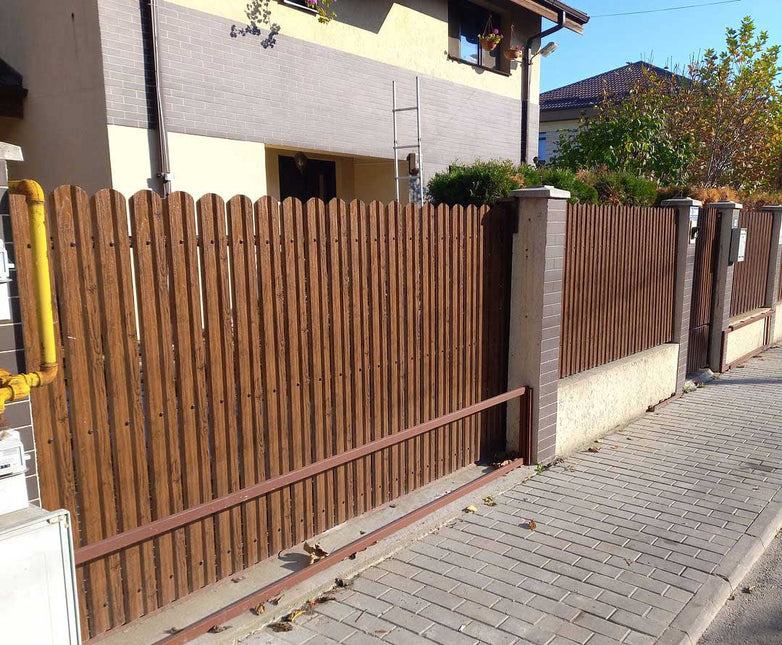 Recinzione Modulare | Steccato TISA | Noce Striato | Effetto Legno Doppio | IN ACCIAIO ZINCATO