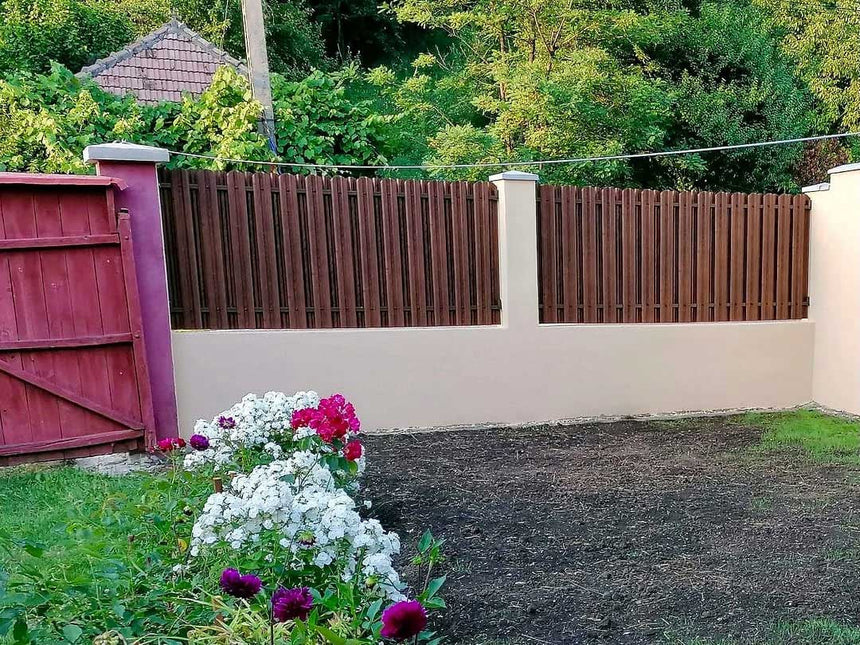 Recinzione Modulare | Steccato TISA | Mogano | Effetto Legno Doppio | IN ACCIAIO ZINCATO