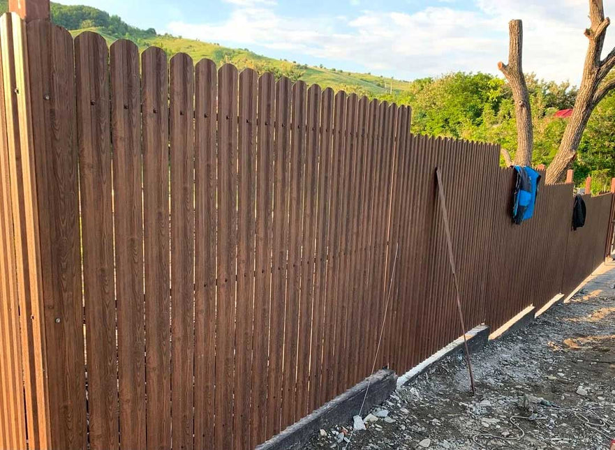 Recinzione Modulare | Steccato TISA | Mogano | Effetto Legno Doppio | IN ACCIAIO ZINCATO