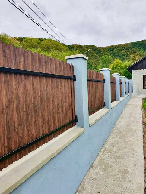 Recinzione Modulare | Steccato TISA | Mogano | Effetto Legno Doppio | IN ACCIAIO ZINCATO
