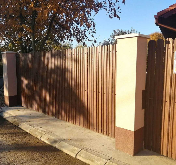 Recinzione Modulare | Steccato TISA | Mogano | Effetto Legno Doppio | IN ACCIAIO ZINCATO