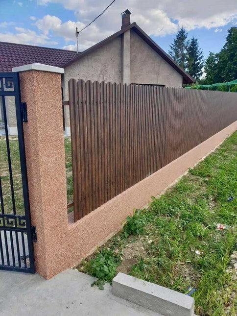 Recinzione Modulare | Steccato TISA | Mogano | Effetto Legno Doppio | IN ACCIAIO ZINCATO