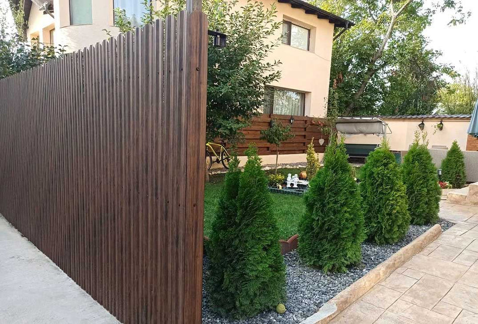 Recinzione Modulare | Steccato TISA | Mogano | Effetto Legno Doppio | IN ACCIAIO ZINCATO