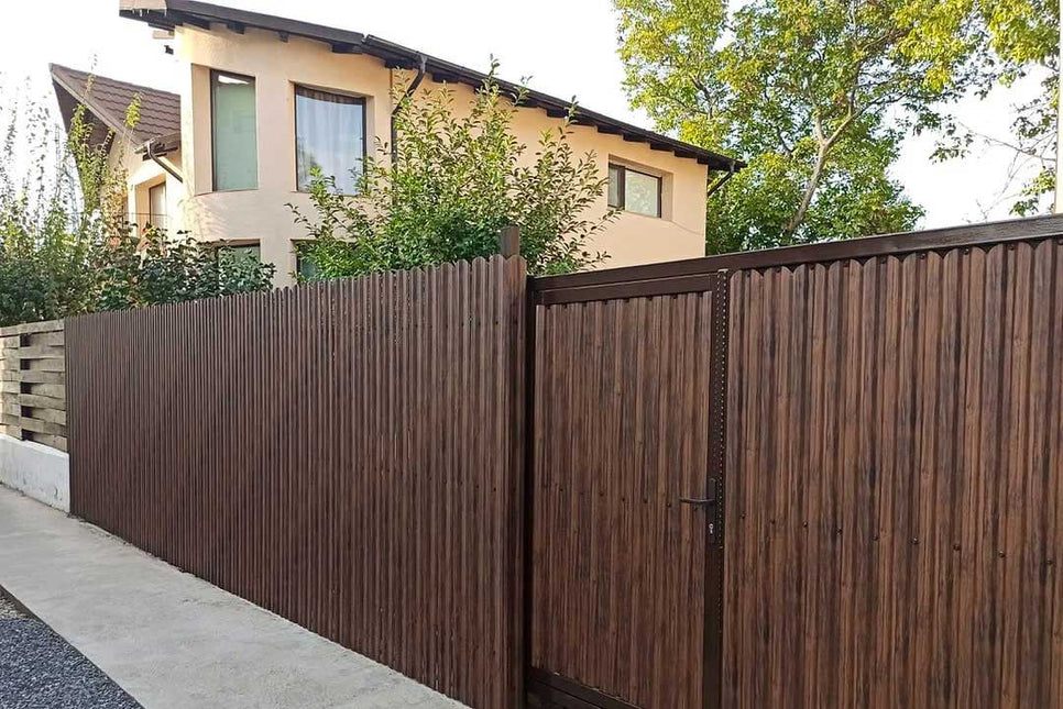 Recinzione Modulare | Steccato TISA | Mogano | Effetto Legno Doppio | IN ACCIAIO ZINCATO