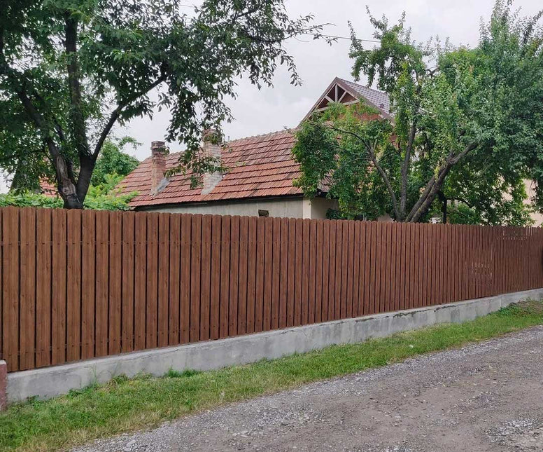 Recinzione Modulare | Steccato TISA | Mogano | Effetto Legno Doppio | IN ACCIAIO ZINCATO