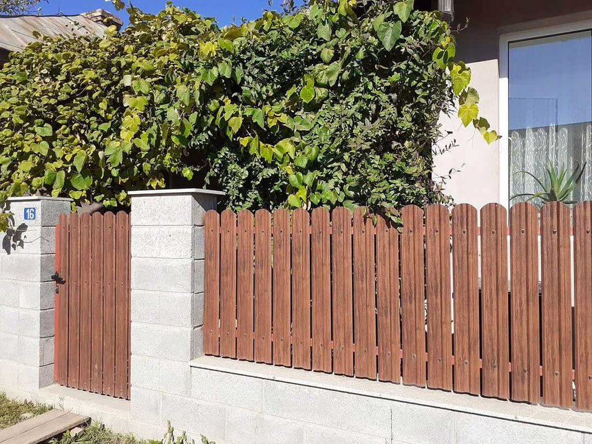 Recinzione Modulare | Steccato TISA | Mogano | Effetto Legno Doppio | IN ACCIAIO ZINCATO
