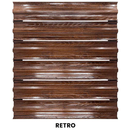 Retro del pannello per steccato SIMETRICA effetto legno scuro doppio