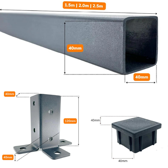 piantone tubolare per ancorare e creare strutture per mantenere elementi di fissaggio per il giardino